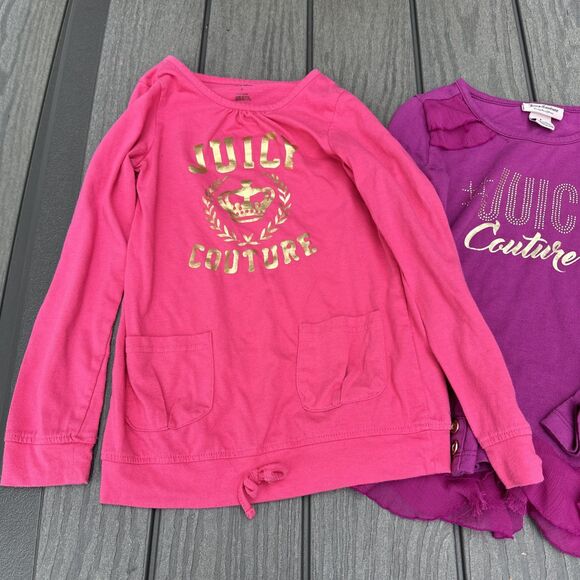 Lot of 2 Juicy Couture Girls Long Sleeves Pullover Shirts Size 6 & 7 - Picture 6 of 16